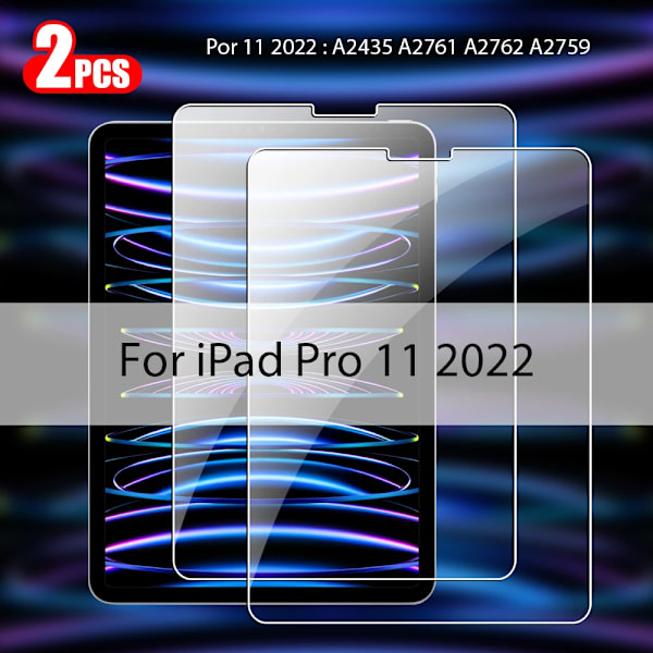 2 st Härdat Glas Skärmskydd För Ipad Pro 13 12.9 M4 Air 11 M3 M2 5 4 Mini 6 7 9 9:e 10 10:e Generationen A16 Tillbehör Pro 11 2022