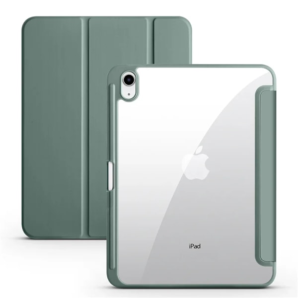 Fodral för Apple iPad 2025 med pennhållare, trefaldigt akrylklart bakstycke, smart skydd för iPad 11:e generationen 11 tum A16 dark green For iPad 2025 A16