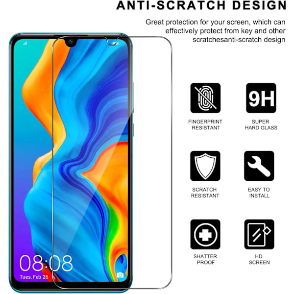 1/4 stycke För HUAWEI P30 P30Lite härdat glas högupplöst anti-fall funktion intelligent skärmskydd glasfilm For Huawei P30Lite Tempered Glass