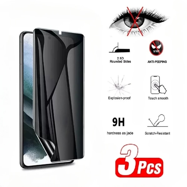 3-pack Sekretess Hydrogel Film för Samsung A13 A15 A23 A34 A35 A42 A55 A72 Skärmskydd För Samsung A25 A31 A51 A52 A60 A73 A90 Galaxy A21S 3Pcs