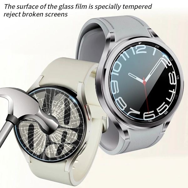 Härdat Glas Film för Samsung Galaxy Watch 6 40mm 44mm Anti-Repor Klar Skärmskydd för Galaxy Watch 6 Classic 43mm 47mm 2 pieces Galaxy Watch 6 40mm