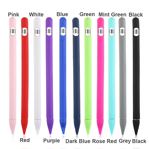 Fodral för IPad Tablet Touch Pen Stylus Skyddsfodral 4-i-1 Färgglatt Mjukt Silikonskydd för Apple Pencil 1:a Generationen Rose Gold