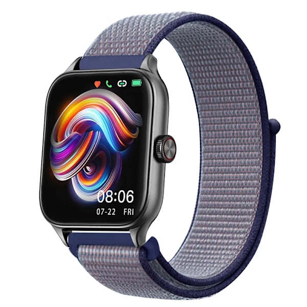 20mm 22mm Nylon Loop band för Amazfit GTS4/2/3/3pro/2e/GTS2 Mini/GTR 4 42mm/47mm/GTR2/2e/stratos armband Amazfit bip rem 1 midnight blue 22mm