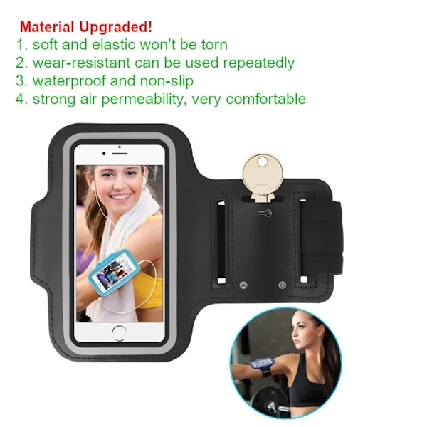 Universellt Sportarmband Hållare Mobilskal Sport Löpning Tillbehör För iPhone 15 14 13 11 Pro Max Samsung Xiaomi Armband Fodral Blue 5.5 inches
