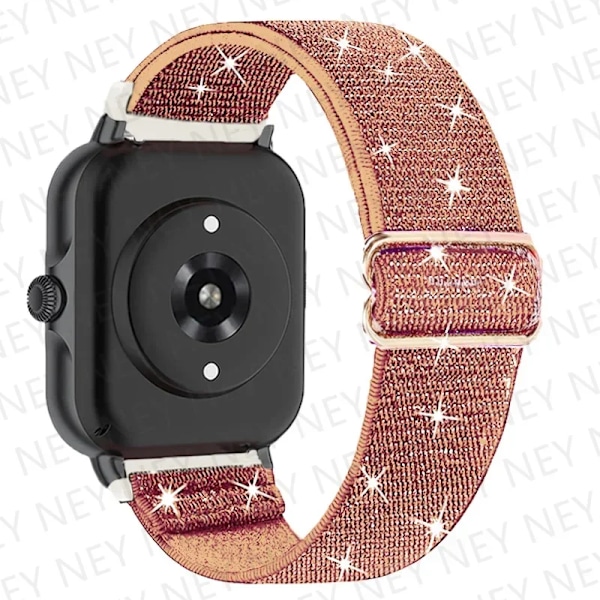 20mm/22mm Glänsande elastiskt armband för Amazfit gts 4-3-2-2e-mini/GTR 4/3 Pro band Amazfit Bip 5/Bip3 pro/Balance/GTS/GTR 4-3-2 armband flash Rose gold 06 22mm watch band