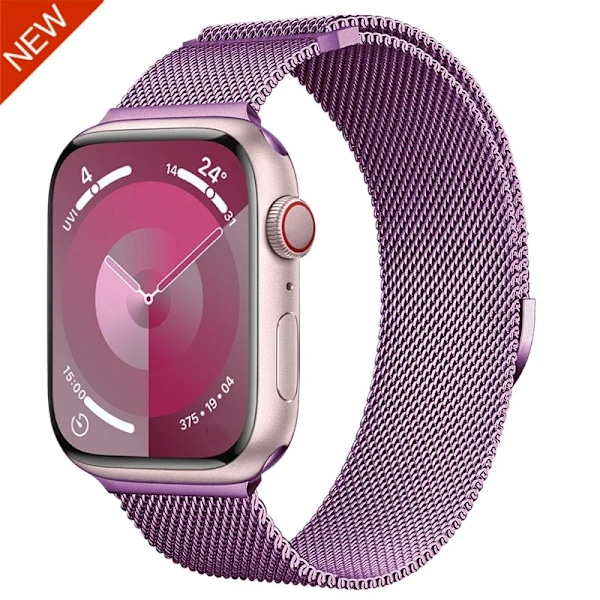 Magnetiskt Milanese Armband För Apple Watch Band 10 9 8 7 46mm 42mm 45mm 41mm Ultra 2 49mm Metallarmband iWatch 6 5 4 SE 44mm 40mm Purple NEW For Series 10 42mm