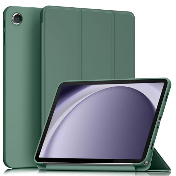 Silikonfodral för Samsung Tab A9 Plus 11 tum, Tab A9 8.7, S6 Lite 10.4, A8 10.5, A7 Lite 8.7, Auto Wake/Sleep Stöttåligt Skydd Dark Green Tab A9 Plus 11