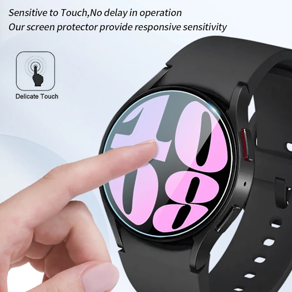 Härdat Glas Film för Samsung Galaxy Watch 6 40mm 44mm Anti-Repor Klar Skärmskydd för Galaxy Watch 6 Classic 43mm 47mm 2 pieces Galaxy Watch 6 40mm