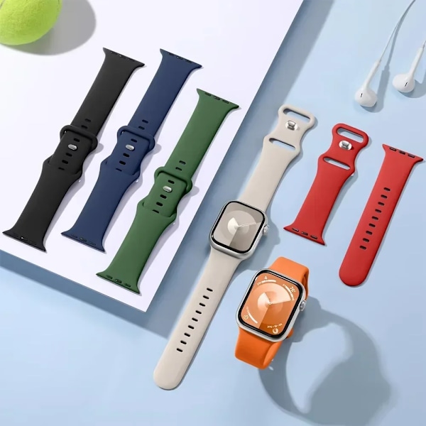 Sport Silikonarmband för Apple Watch 10 9 8 7 46mm 42mm 45mm 41mm Ultra 2 49mm Armband Klockarmband iWatch 6 5 4 SE 44mm 40mm Rem Light purple 42mm 44mm 45mm