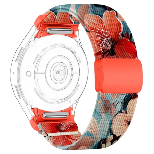 Elastiskt armband - Kompatibelt med Samsung Galaxy Watch 7/6/5/4 FE & Pro, Tryckt nylonarmband för 40/44/46/47mm Flower Color 2 20mm