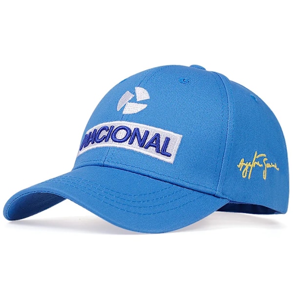 Ny Ayrton Senna Racer Mode Bokstav Broderad Hatt Utomhus Solskydd Team Basebollkeps Hip-hop Hattar army green 54-60CM