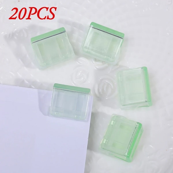 Godisfärgad Transparent Tryck Pappersklämma Tryckare Papper Testfiler Mini Förvaringsklämma Indexsida Klämma Kontorsbindning Skrivmaterial Green 20PCS
