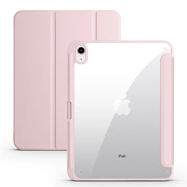 Fodral för Apple iPad 2025 med pennhållare, trefaldigt akrylklart bakstycke, smart skydd för iPad 11:e generationen 11 tum A16 pink For iPad 2025 A16