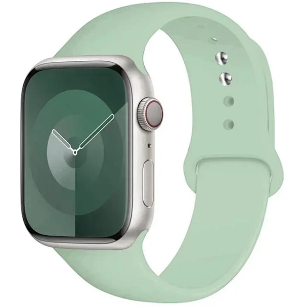 Lämplig för Apple Watch Smart Watch Iwatch3/4/5/6/7/8/Se Generation Ultra Klockarmband Fritt Justerbart Enfärgat Silikon M 2-55Light turquoise 12mm