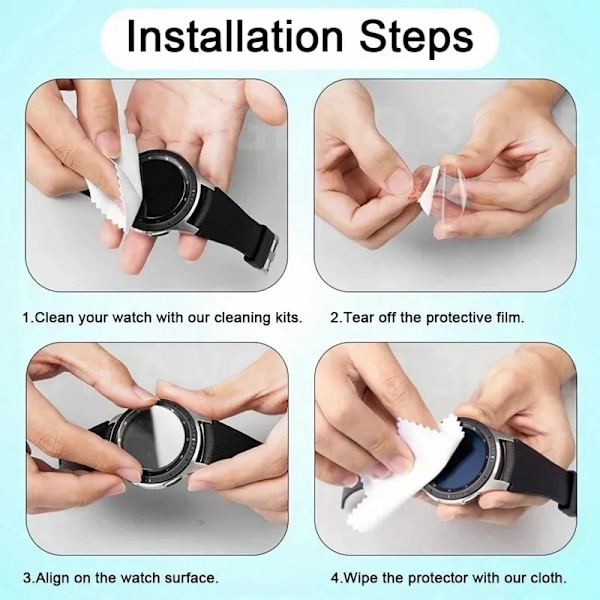 3 ST Glasskydd för Samsung Galaxy Watch 7 6 5 Pro 40mm 44mm Watch6 Classic 43mm 47mm Fulltäckande Skärmskydd HD Härdat Glas Watch 7 Ultra 3PCS