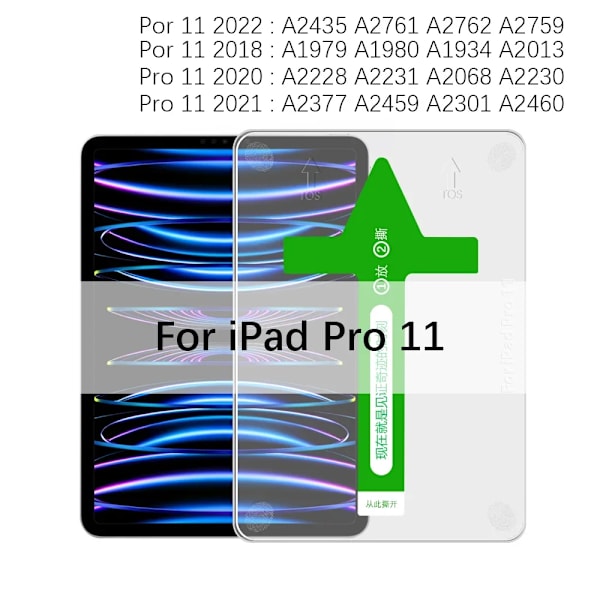 Härdat glas för iPad skärmskydd Pro 13 12.9 M4 A16 10:e 9:e 10 9 generationen Air 11 5 4 3 M2 M3 Mini 7 6 10.2 2025 film Pro 11 2018-2022