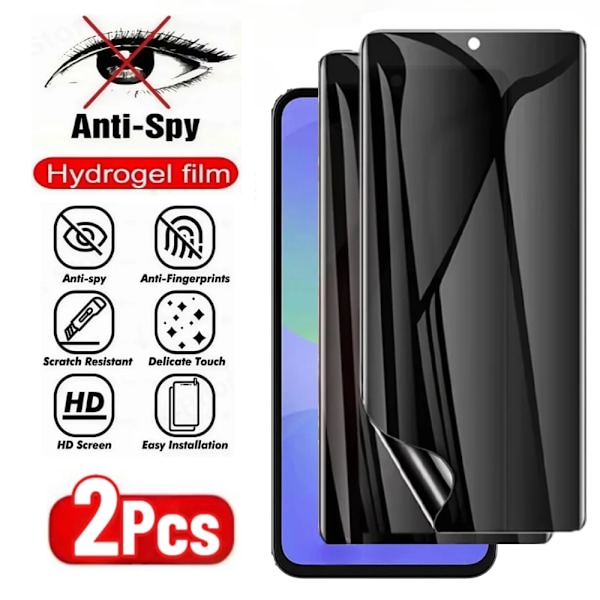 2 st Sekretess Skärmskydd För Samsung Galaxy A36 A35 A26 A25 A24 A13 5G Hydrogel Film För Samsung A06 A14 A15 A24 A34 A55 Galaxy A53 5G Anti Peeping