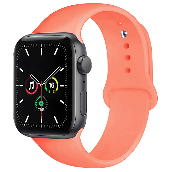 Silikon Sportarmband för Apple Watch strap 49mm 44mm 45mm 40mm 41mm 42mm 38mm armband iwatch series9 8 7 6 5 4 3SE Ultra 2 correa NewApricotO 49mm-42-44-45mm S-M