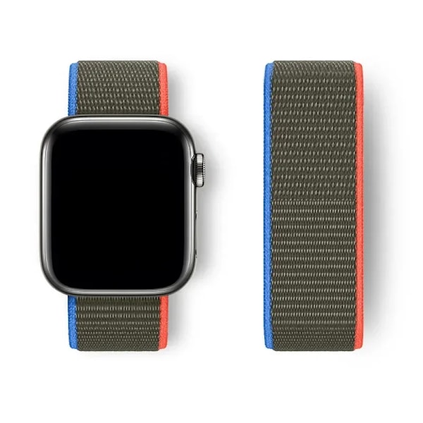Nylon Loop Armband för Apple Watch band 44mm 40mm 45mm 41mm 46 42mm 49mm 44 45 mm armband iWatch serie 10 9 SE 7 6 5 4 Ultra 2 Olive 74 42 44 45 46 49 mm