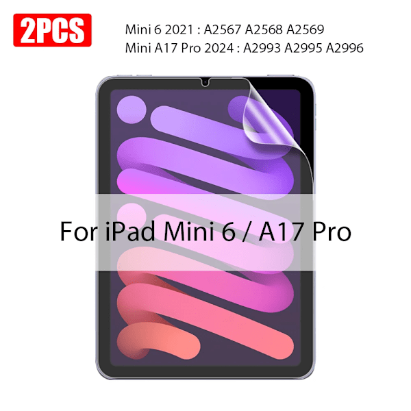 2 st Pappersliknande Skärmskydd för Ipad 10 10:e Pro 13 M4 12.9 2025, Ipad Air 11 5 4 M3 M2 A16 9:e Generationen Mini 6 7 Mini 6 Mini 7