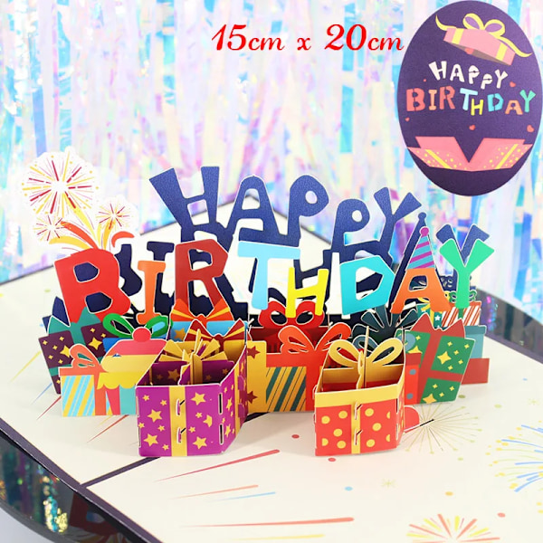 3D Pop Up Grattis på födelsedagen Bröllop Hälsning Inbjudningskort Pojke Flicka Barn Present Tackkort Miniatyrer Bästa Önskningar Vykort Age is a number