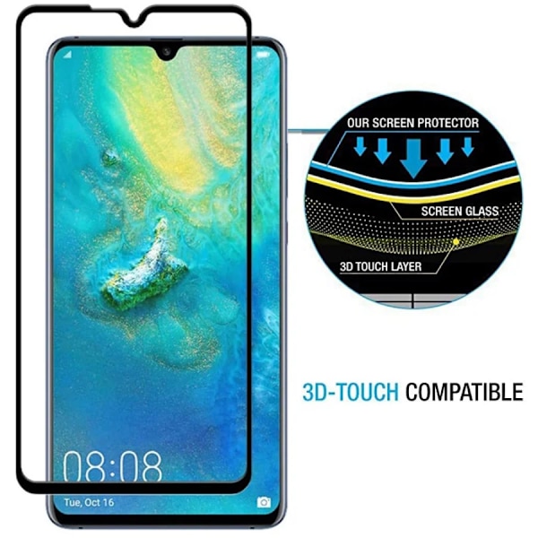 2 st Fulltäckande Härdat Glas För Huawei Mate 20 30 Full Lim Skärmskydd För Huawei Mate 9 10 Lite Skyddsglas Mate 20 Black Edge