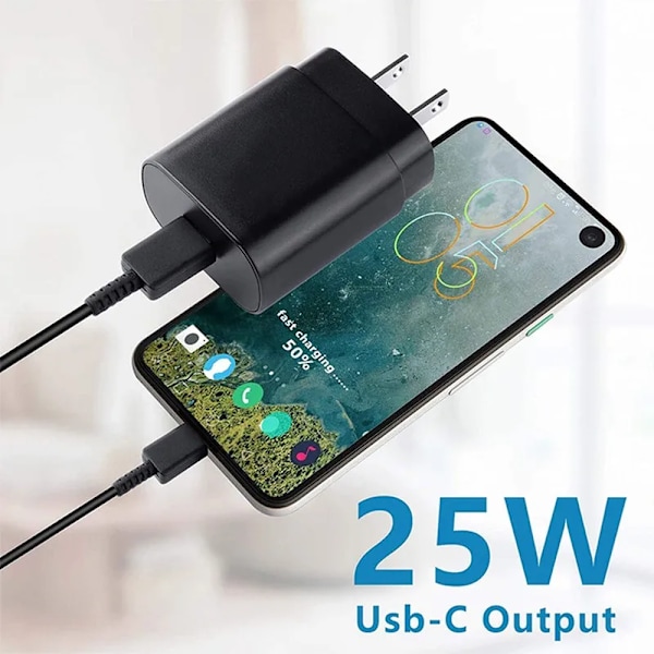 25W PD Laddare USB C Snabbladdare för Samsung Galaxy S22 S23 Ultra Note 10 + 5G Mobiltelefon Typ C Snabbladdande Väggadapter White EU-10A Cable