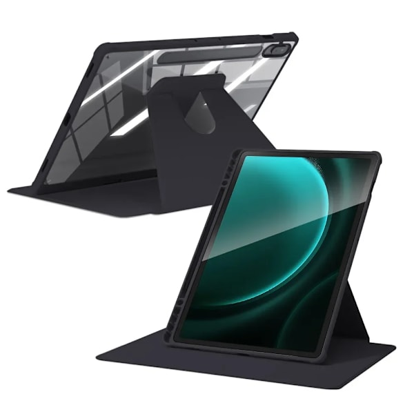 Skal för Samsung Galaxy Tab S9, S9 FE, S6 Lite, Tab A9, A8, S9 Plus FE, S7, S8, S7 S8 Plus S7 FE 12.4in, S7 S8 11in Akrylskydd Black Tab A9 8.7in