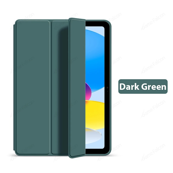 Fodral för Ipad A16 10 9 9:e 10:e Generationen 2025 Pro 13 11:e M4 12.9 Funda För iPad Air 11 M3 M2 5 4 Mini 6 7 A17 10.2 10.9 Skydd Dark Green 11th A16 2025