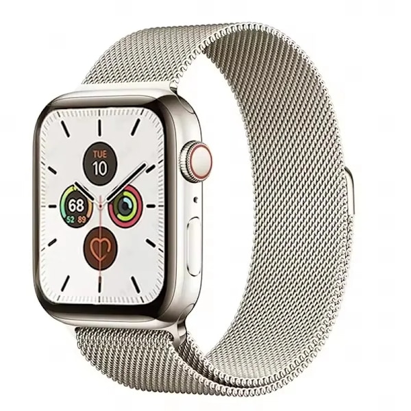 Metall Milanese Loop Armband för Apple Smartwatch Iwatch Ultra 2 46mm Serie 10 9 8 7 6 5 49 41 40 44 42 Starlight 38 40 41 S10-42mm