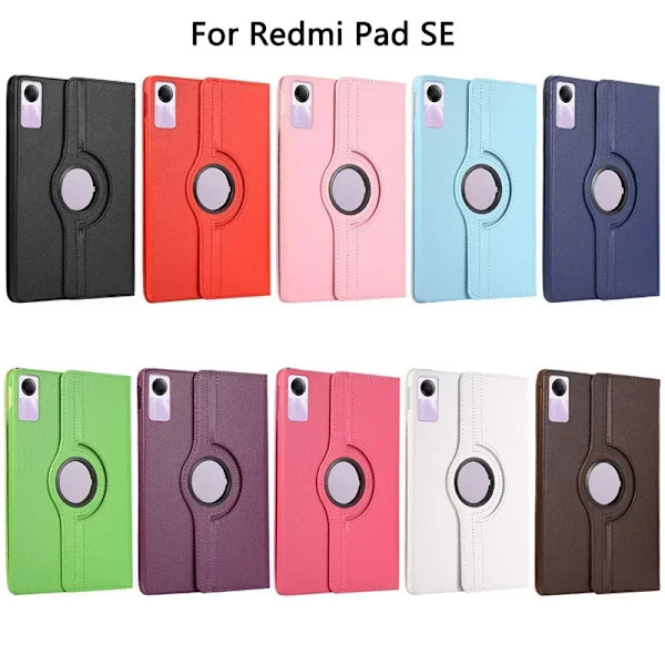 Fodral för Xiaomi Redmi Pad SE 2023 Fodral 11 tums Tablet Cover funda för redmi pad se 11 fodral 360 graders roterande läderfodral red Redmi Pad SE 11 2023