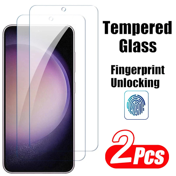 2 st Fingeravtrycksupplåsning Härdat Glas För Samsung Galaxy S24 Ultra S23 S21 S20 FE S24 S23 S22 Plus Glasskärmskydd For Samsung S24 Plus High Definition