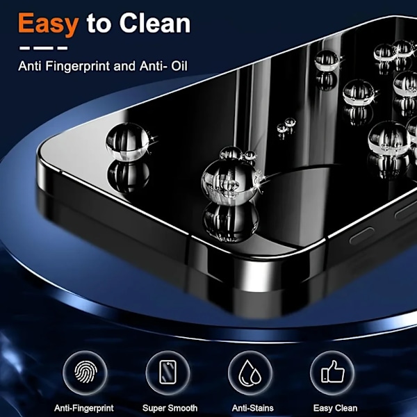 2025 3-pack Fullständigt Täckande Sekretess Skärmskydd för iPhone 16 15 13 Pro Max 16e 15 Plus Härdat Glas för iPhone 14 12 11 Pro X XR XS 3 Pieces Anti Peeping