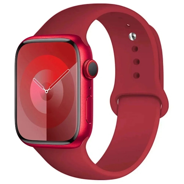 Silikon Sportarmband för Apple Watch strap 49mm 44mm 45mm 40mm 41mm 42mm 38mm armband iwatch series9 8 7 6 5 4 3SE Ultra 2 correa WineR 38mm-40mm-41mm S-M