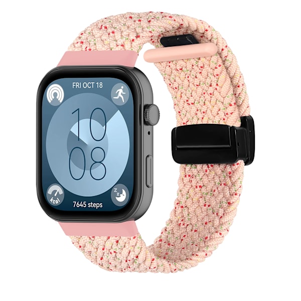 Flätat armband för HUAWEI Watch Fit 4 Pro-rem Magnetisk nylon Solo Loop Armband för Smartwatch Huawei Watch Fit 4/3-remmar Starlight pink For Huawei fit 4