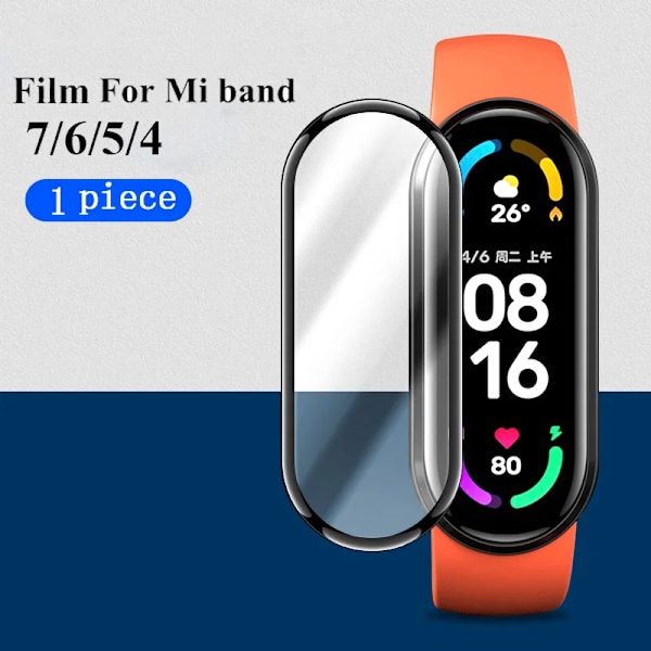 Skärmskydd i glas för Mi band 9 8 7 6 5 armband SmartWatch Tillbehör Miband5 miband6 för Xiaomi Mi band 4 5 6 7 film 2pc mi band 6