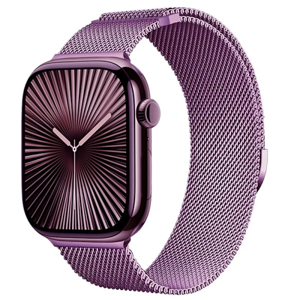 Milanese Armband för Apple Watch Band Ultra2 49mm 10 46mm 9 8 7 45mm 41mm Metall Magnetiskt Armband iWatch 6 5 4 SE2 44mm 40mm 42mm Purple for serise 10 42mm