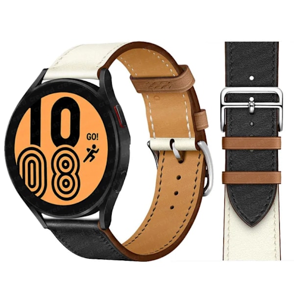 20mm 22mm Läderarmband För Samsung Galaxy watch 5 pro/Active 2/3/S3/Huawei GT-2-Pro Armband correa Galaxy Watch 7/6/5/4 remmar noir-gold Huawei GT-2-Pro 46mm