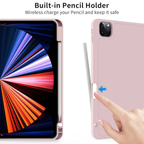 ZOYU Fodral för iPad Pro 11 tum 4/3/2:a generationen med pennhållare, för iPad Air 4/5:e generationen 10,9 mini 6 Trefaldigt stativ Smart Fodral Light Blue iPad Mini Pro 2024