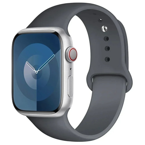 Lämplig för Apple Watch Smart Watch Iwatch3/4/5/6/7/8/Se Generation Ultra Klockarmband Fritt Justerbart Enfärgat Silikon M 1-22gray 12mm