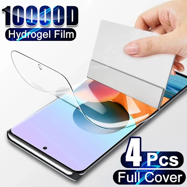 4 st Hydrogelfilm för Redmi Note 10 11 Pro 10S 11S 10A 10C Skärmskydd Xiaomi Redmi Note 8 9 Pro 9S 9T 9A 9C Snabb Leverans Redmi 10C Hydrogel film