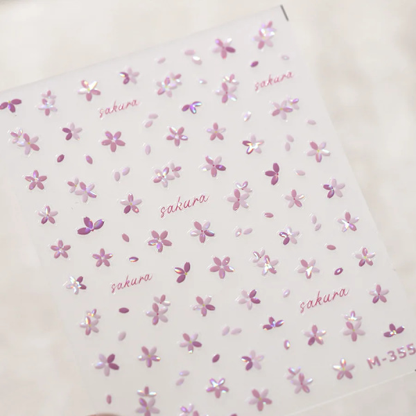 1 st 5D Japanska Kawaii Fjärils Nagelstickers Lyx Glitter Skal Aurora Nagelkonst Dekorationer Dekaler DIY Manikyr Slider Folie M355