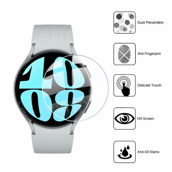 3 ST Glasskydd för Samsung Galaxy Watch 7 6 5 Pro 40mm 44mm Watch6 Classic 43mm 47mm Fulltäckande Skärmskydd HD Härdat Glas Watch 7 FE 3PCS