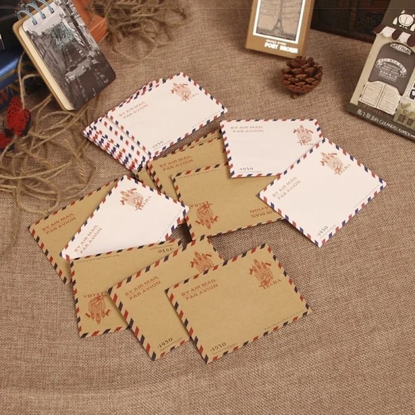 10 st 9,7*7,5 cm Retro Populärt Kuvert Vykort Brev Tåligt Kraft Pappersvaror Förvaringspapper Skolmaterial
