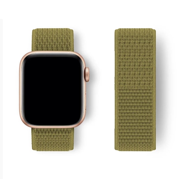 Nylon Loop Armband för Apple Watch band 44mm 40mm 45mm 41mm 46 42mm 49mm 44 45 mm armband iWatch serie 10 9 SE 7 6 5 4 Ultra 2 Olive Flak 30 40mm 41mm S10-42mm