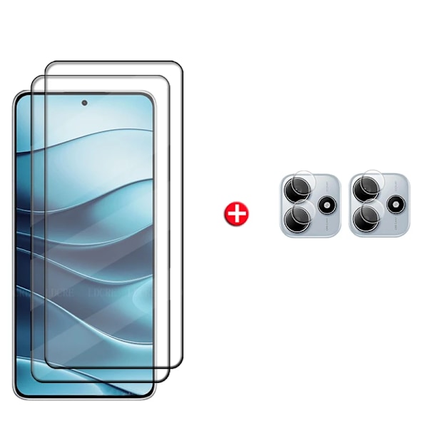 6-i-1 Skyddsglas För Xiaomi Redmi Note 14 Glas Redmi Note 14 5G Härdat Glas 9H Skärmskydd Redmi Note 14 5G Linsglas 2 Glass and 2 Lens Note 14 5G