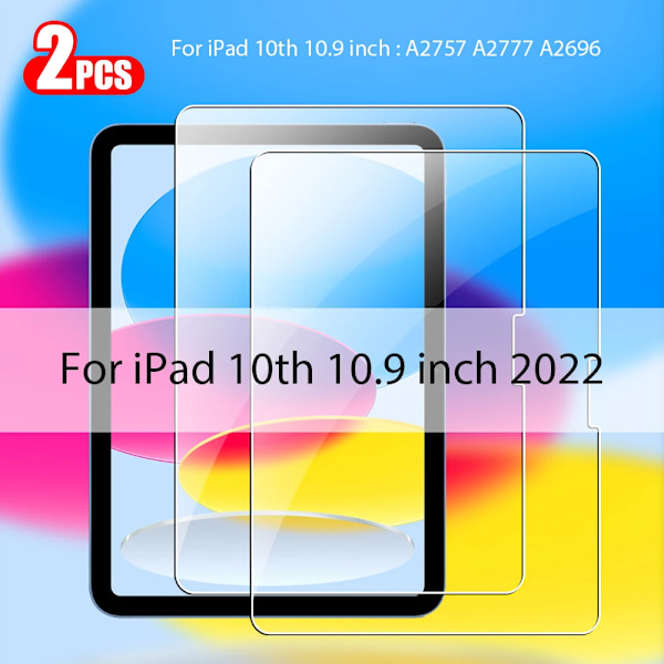 2 st Härdat Glas Skärmskydd För Ipad Pro 13 12.9 M4 Air 11 M3 M2 5 4 Mini 6 7 9 9:e 10 10:e Generationen A16 Tillbehör For Ipad 10th A16