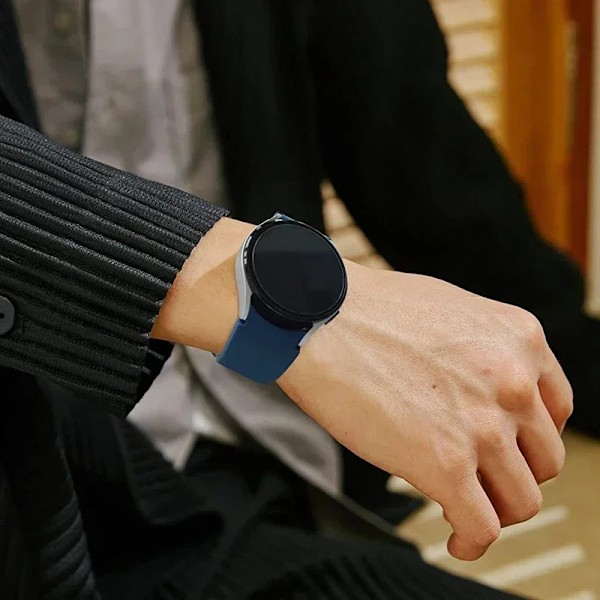 20mm Silikonarmband för Samsung Galaxy Watch 7/6/5/4 44-40mm pro Klockarmband för Galaxy Watch 6 4 Classic 43/47mm 42mm/46mm Armband Black 10 Galaxy watch FE