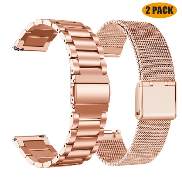 22mm 20mm Metall Klockarmband För Garmin Vivoactive 3 4 5 Forerunner 245 645 158 55 165 745 965 255 256 Armband Venu 3 2 SQ2Music S-Rose-K-Rose 22mm width