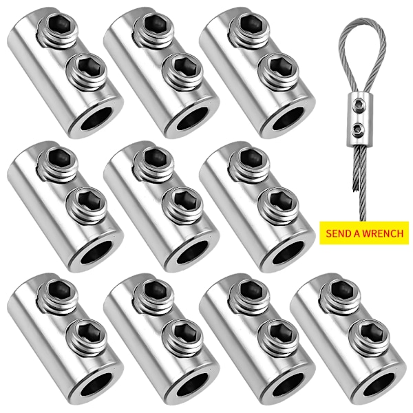 5/10/20/50/100 st 1,5/2/3 mm Ståltråd Vajerklämma Metall Koppar Clips Rostfritt Stål Sling Verktyg Fästtillbehör E X10pcs